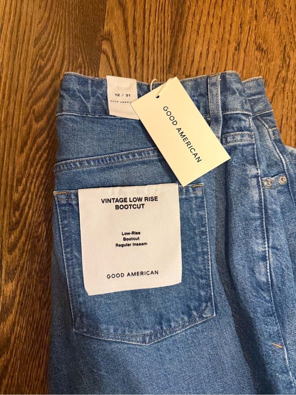 Good American Light Blue Vintage Low-Rise Bootcut Jeans